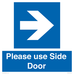 Please use Side Door (arrow Right) 